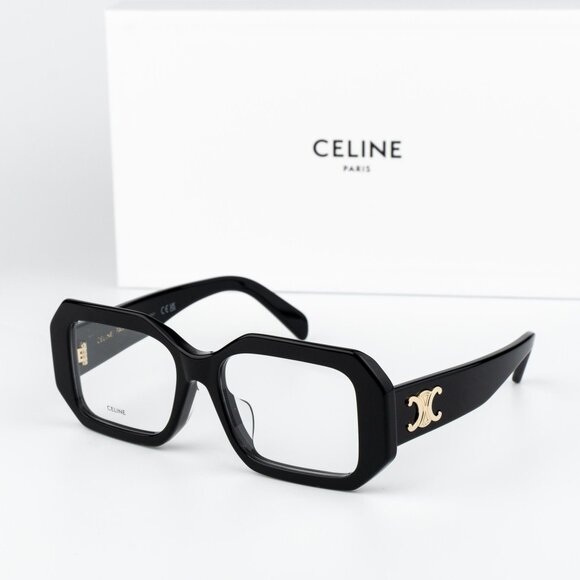 Celine Women Eyeglasses Black Rectangle CL50155F 001 NEW AUTHENTIC - Picture 1 of 15